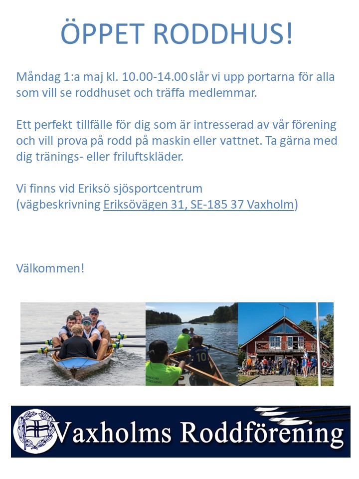 image: Öppet roddhus!